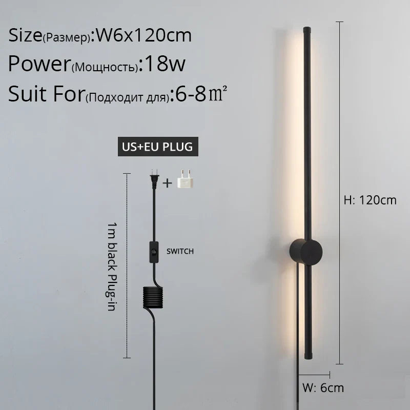 DecorBites™ Black LED Wall Sconce for Living Room Bedroom Lighting