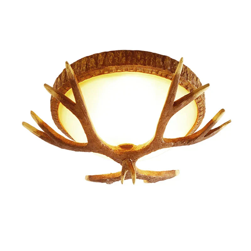 DecorBites™ Antler Resin Glass Ceiling Light American Country Retro Style Home Decor