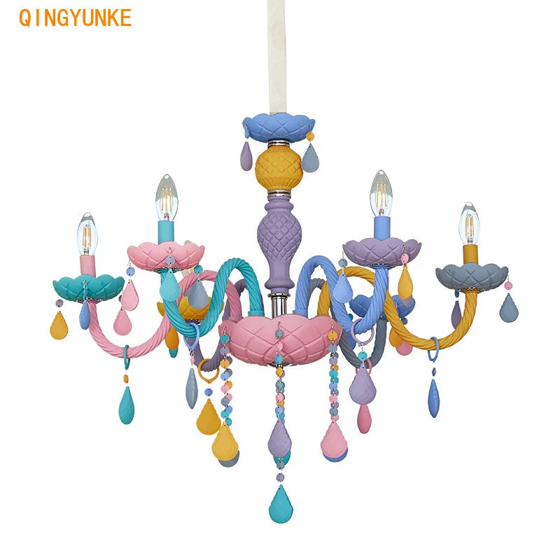 DecorBites™ Crystal Candle Chandelier: Elegant European Design for Bedroom, Restaurant & Children's Room