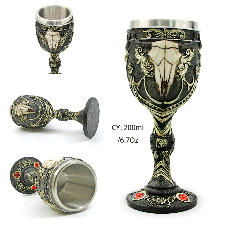 DecorBites™ Dragon King Goblet 200ml: Retro Stainless Steel Wine Glass Gothic Whiskey Cup