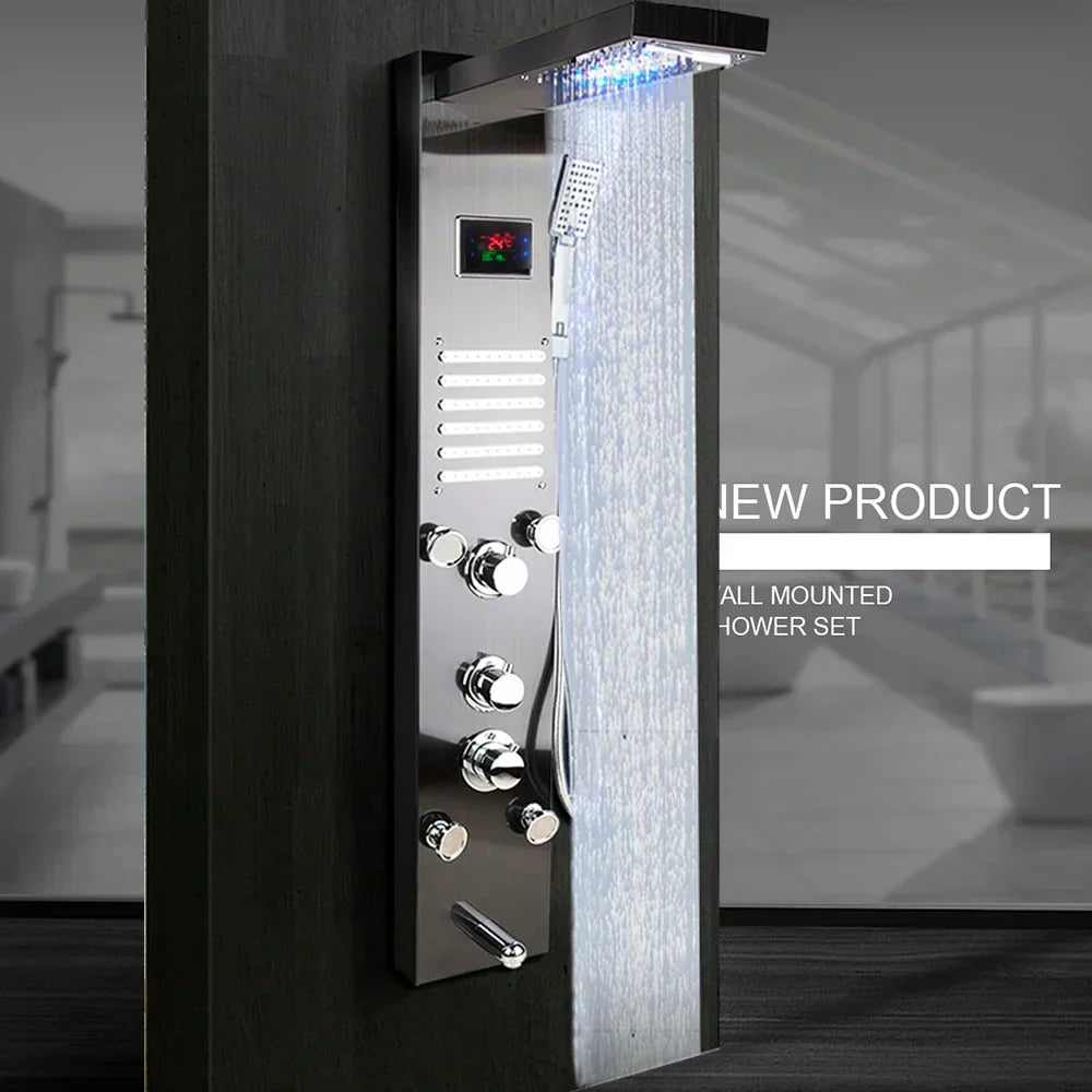 DecorBites™ LED Panel Bath Faucet with Digital Display and Massage Spa Jets