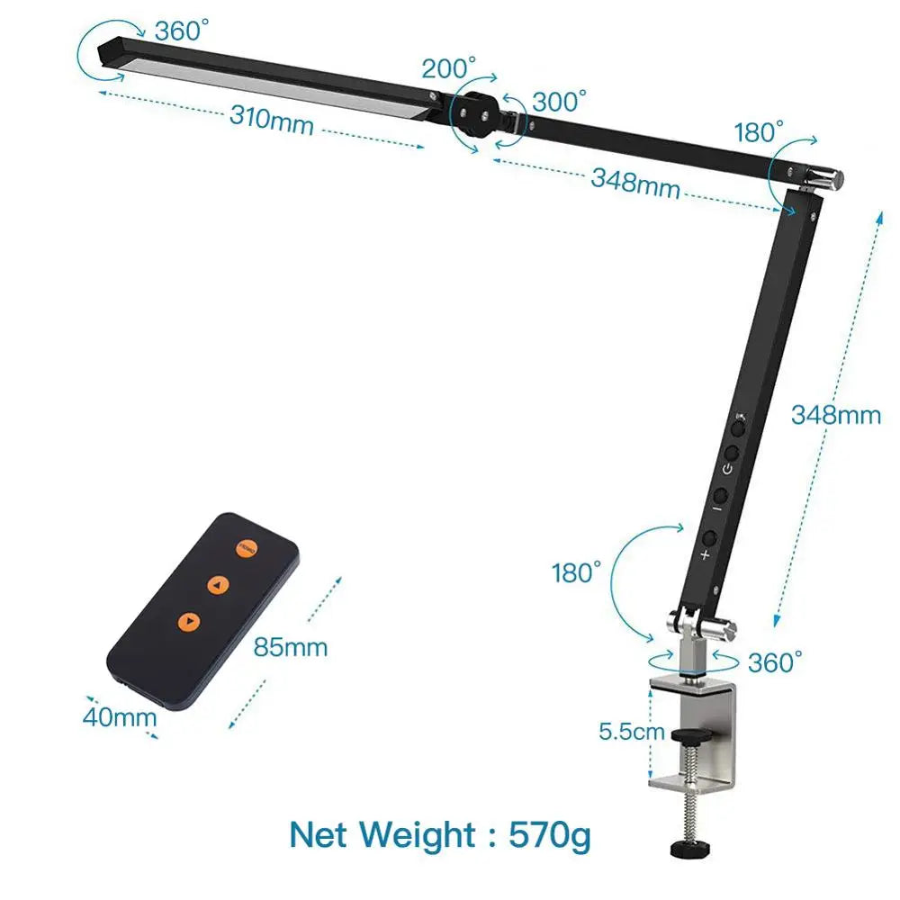 DecorBites™ Clip LED Desk Lamp with Touch Dimmer for Office and Reading