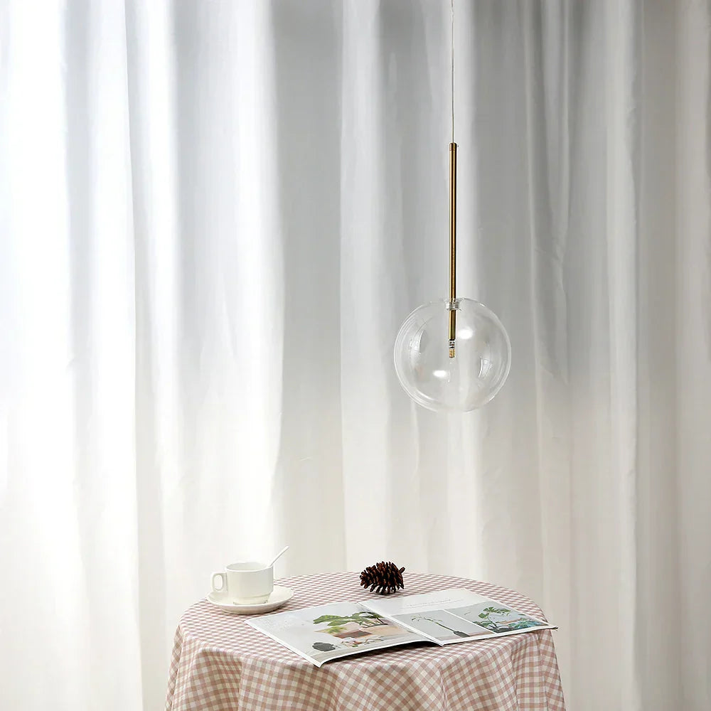 DecorBites™ Gold Glass Ball Pendant Lights for Dining Room and Kitchen