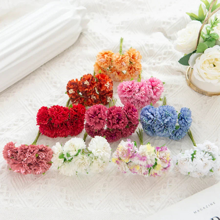 DecorBites™ Carnation Stamen Silk Flowers for Home Decor, Wedding, DIY, Gifts