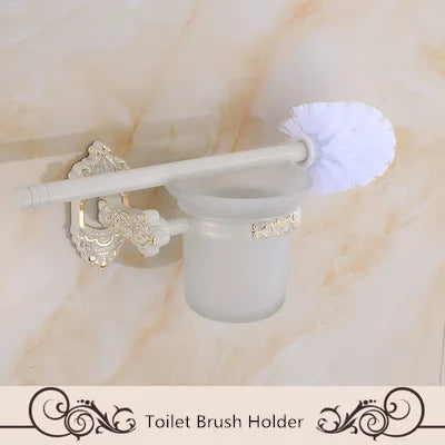 DecorBites™ Aluminum Bath Hardware Set: Shelf, Towel Rack, Paper Holder, Brush Holder, Hooks