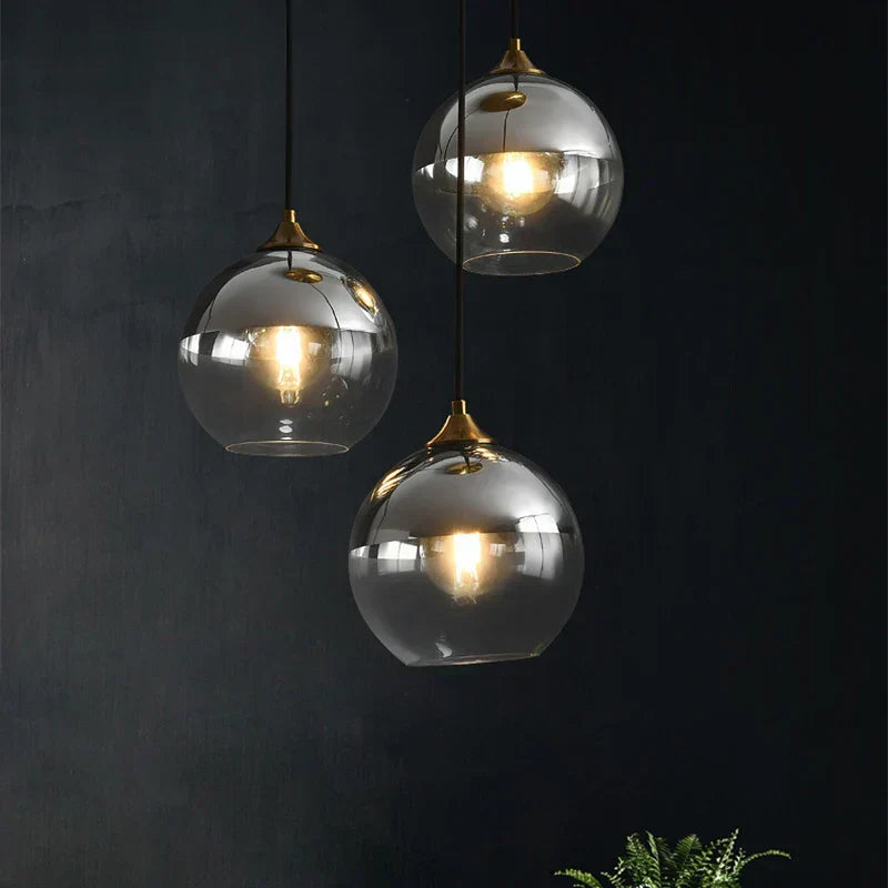 DecorBites™ Glass Ball Pendant Light - Modern Nordic LED Hanging Fixture for Dining and Kitchen