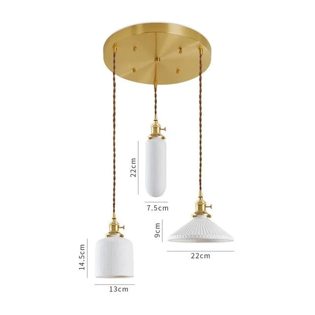 DecorBites™ Ceramic LED Pendant Lights | Copper Modern Hanglamp for Home Indoor Lighting