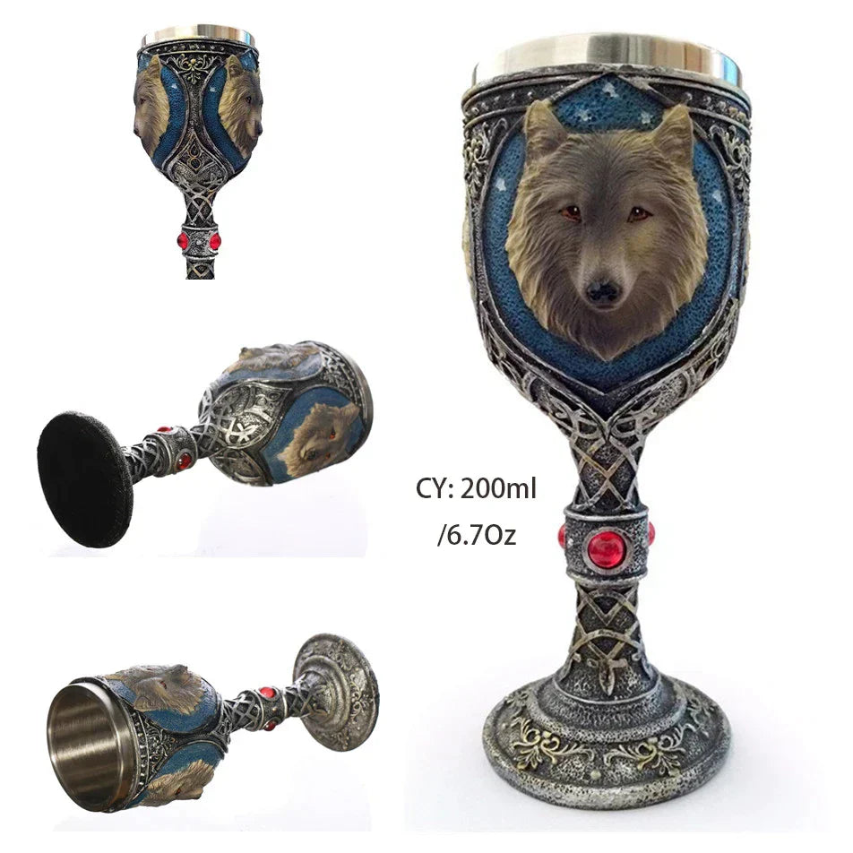 DecorBites™ Dragon King Goblet 200ml: Retro Stainless Steel Wine Glass Gothic Whiskey Cup