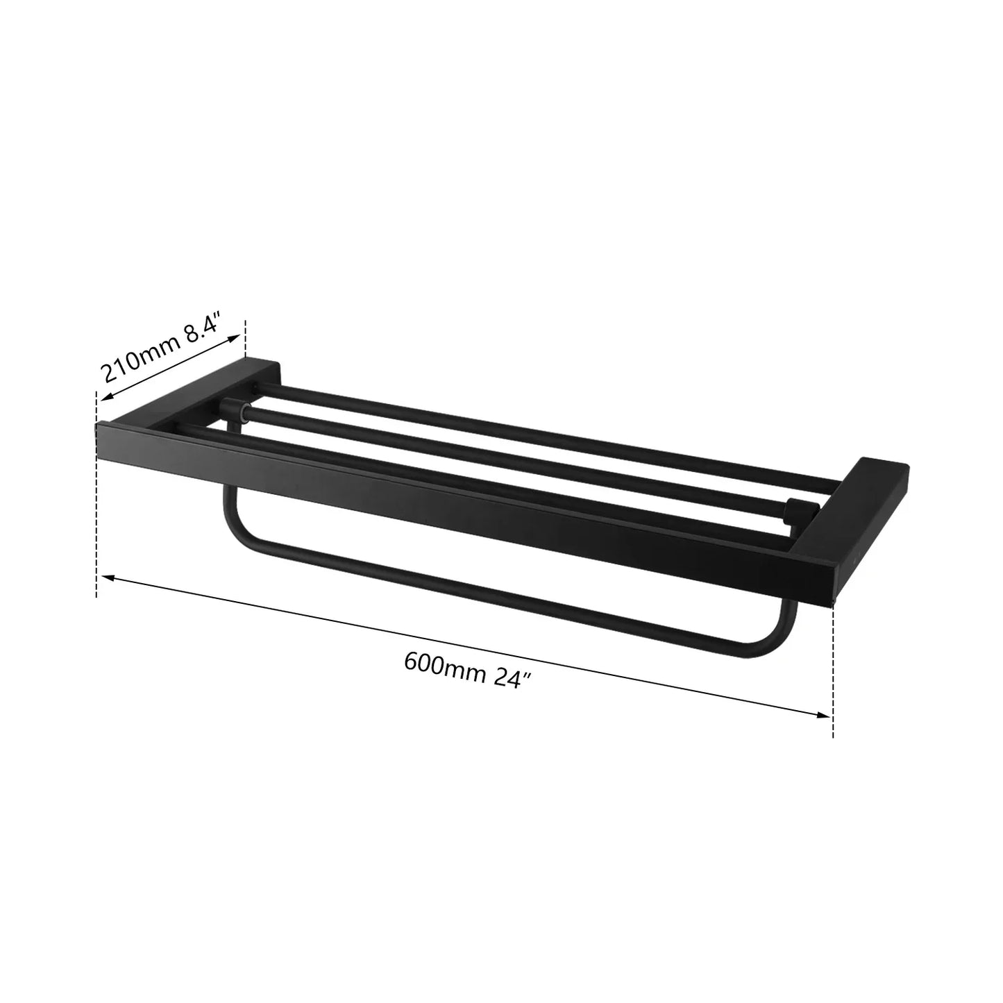 DecorBites™ Black Matte Stainless Steel Bathroom Hardware Set: Paper Holder, Toothbrush Holder, Towel Bar & Accessories