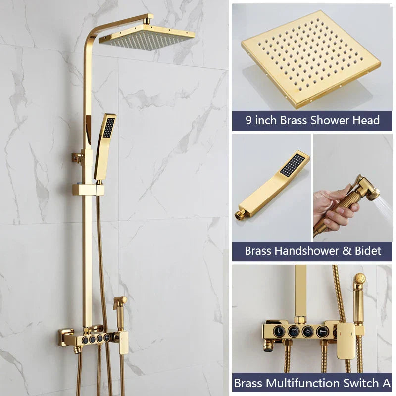 DecorBites™ Black Gold Bidet Shower Faucet Set with Hand Shower Mixer Tap