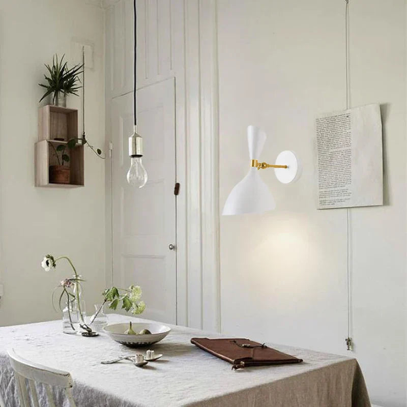DecorBites™ Black White Nordic Wall Lamps with Switch, Modern Industrial Decor Light for Living Room