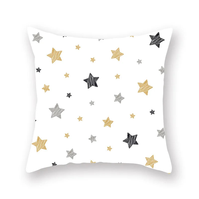 DecorBites™ Geometric Star Stripe Print Pillowcase - Wholesale, 45x45cm