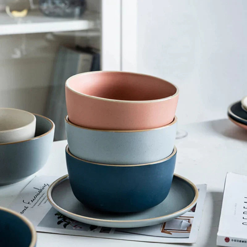 DecorBites™ Ceramic Morandi Bowl - Single Soup and Rice Bowl