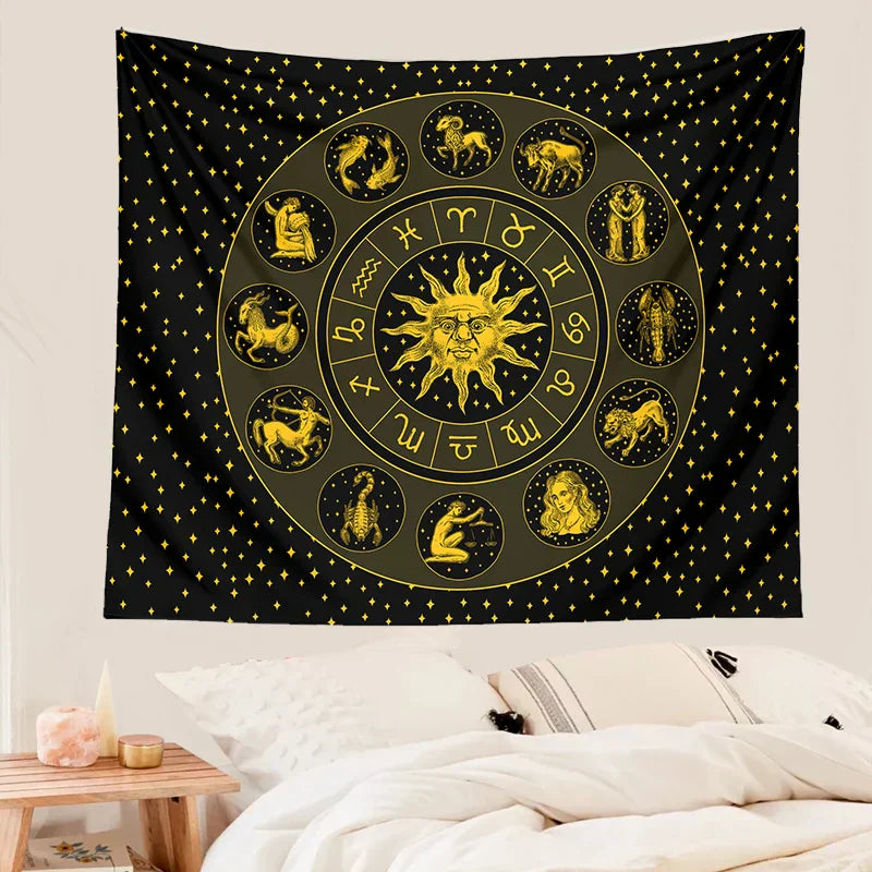 DecorBites™ Constellation Zodiac Tapestry: Astrology Wall Decor for Witchcraft Room & Dorm