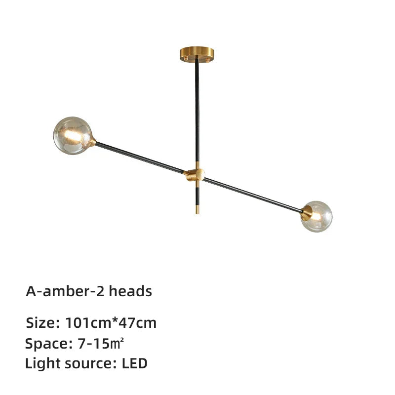 DecorBites™ Geometric Glass Ball Chandelier: Post-modern LED Pendant Lights for Stylish Decor