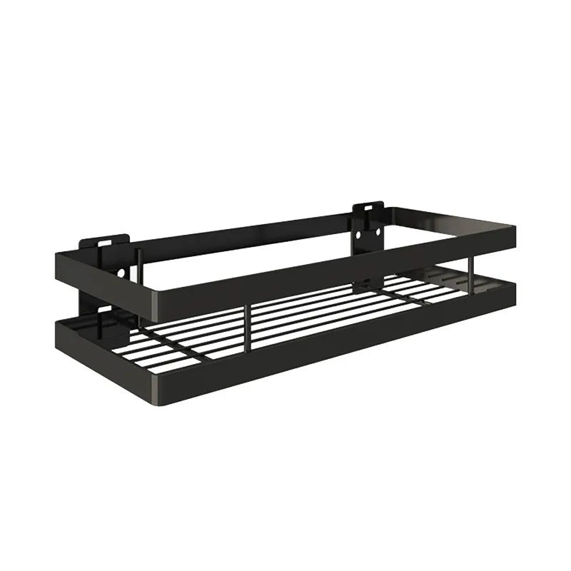 DecorBites™ Black SUS 304 Bathroom Shelf Shower Storage Basket Holder for Shampoo & Bath Essentials