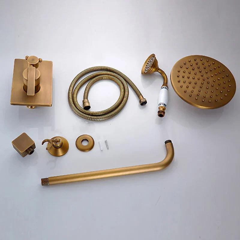 DecorBites™ Black Antique Wall-Mounted Bathroom Rain Shower System