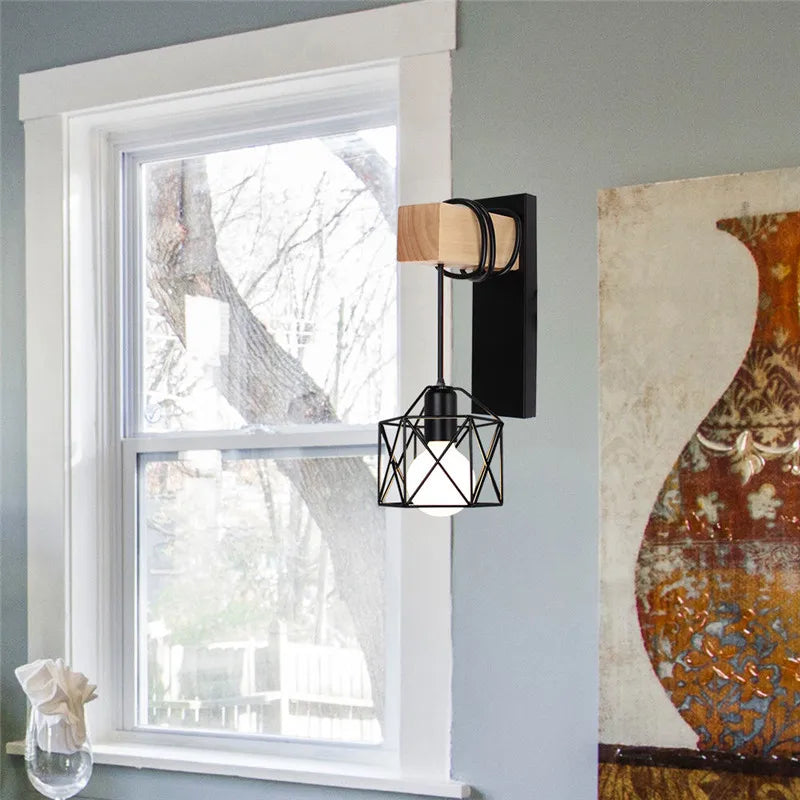 DecorBites™ Artistic Metal Iron Wall Lamp for Bedroom Livingroom Restaurant Bar Sconce