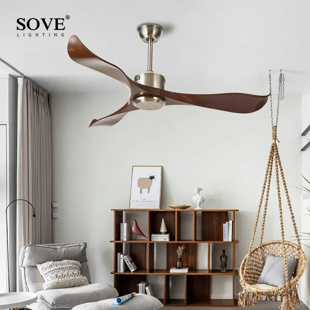 DecorBites™ 52" DC Remote Control Plastic Blade Ceiling Fan (No Lights)