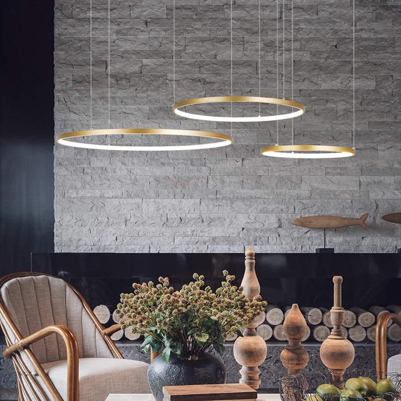 DecorBites™ Circular LED Chandelier: Modern Circle Lights for Interior Lighting Engineering