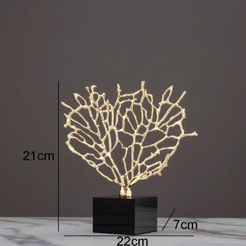 DecorBites™ Alloy Coral Crafts on Crystal Base for Stylish Desktop Decor
