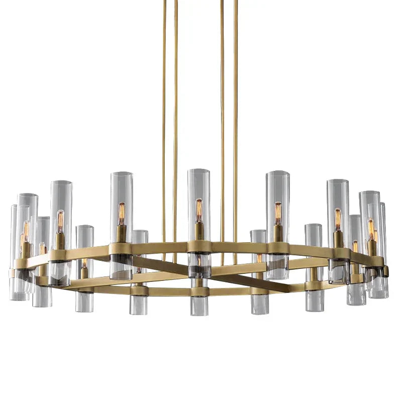 DecorBites™ Glass Chandelier Pendant Lamp with E14 LED, Chrome Finish, Retro Design