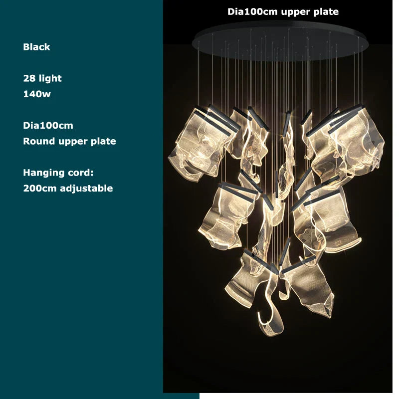 DecorBites™ Black Love Chandelier Lighting for Dinning Room