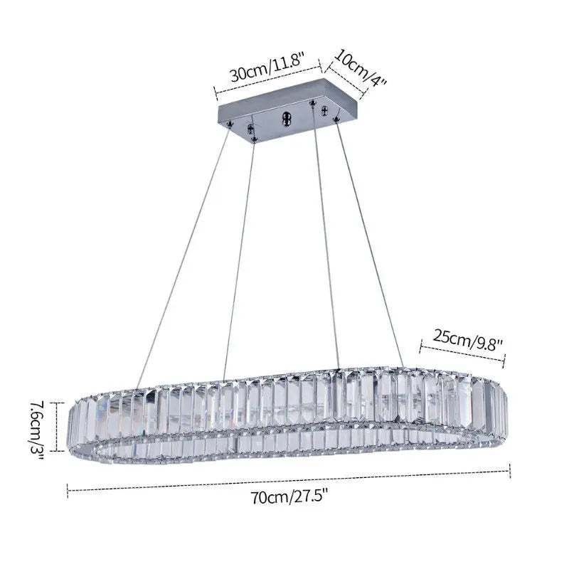 DecorBites™ Crystal LED Ring Pendant Chandelier for Modern Living Dining Room Décor