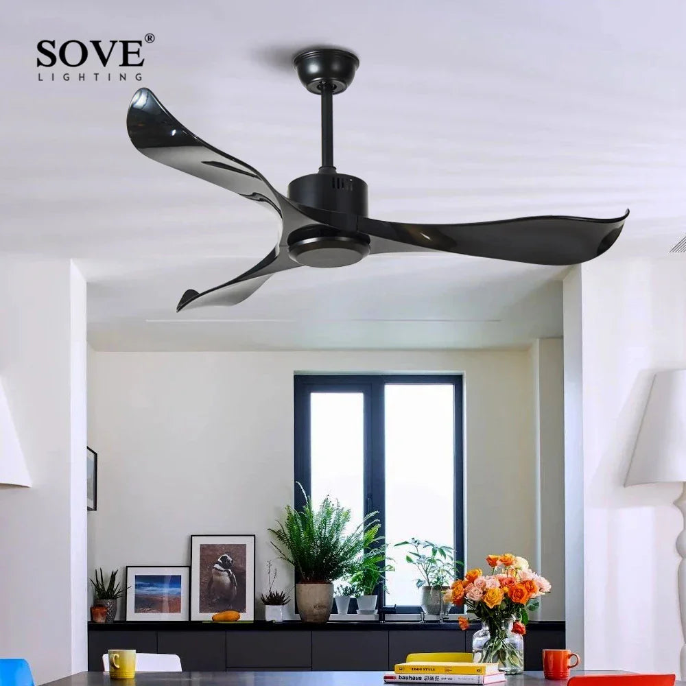 DecorBites™ 52" DC Remote Control Plastic Blade Ceiling Fan (No Lights)