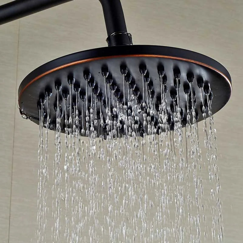 DecorBites™ 8" Antique Brass Rainfall Shower Faucet Head for Refreshing Showers