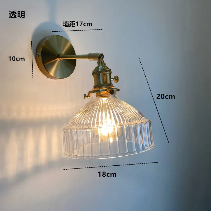 DecorBites™ Amber Glass LED Wall Light Fixtures On/Off Switch Nordic Modern Sconce