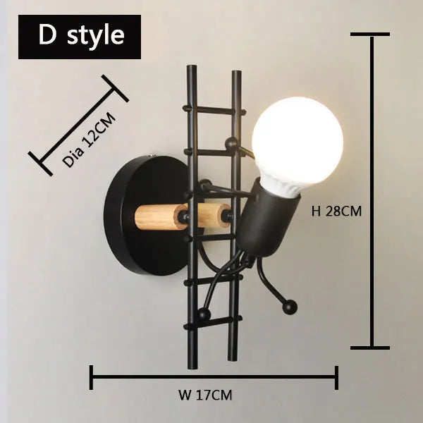 DecorBites™ Cartoon Matchstick Man Wall Lamp for Kids Room and Home Decor