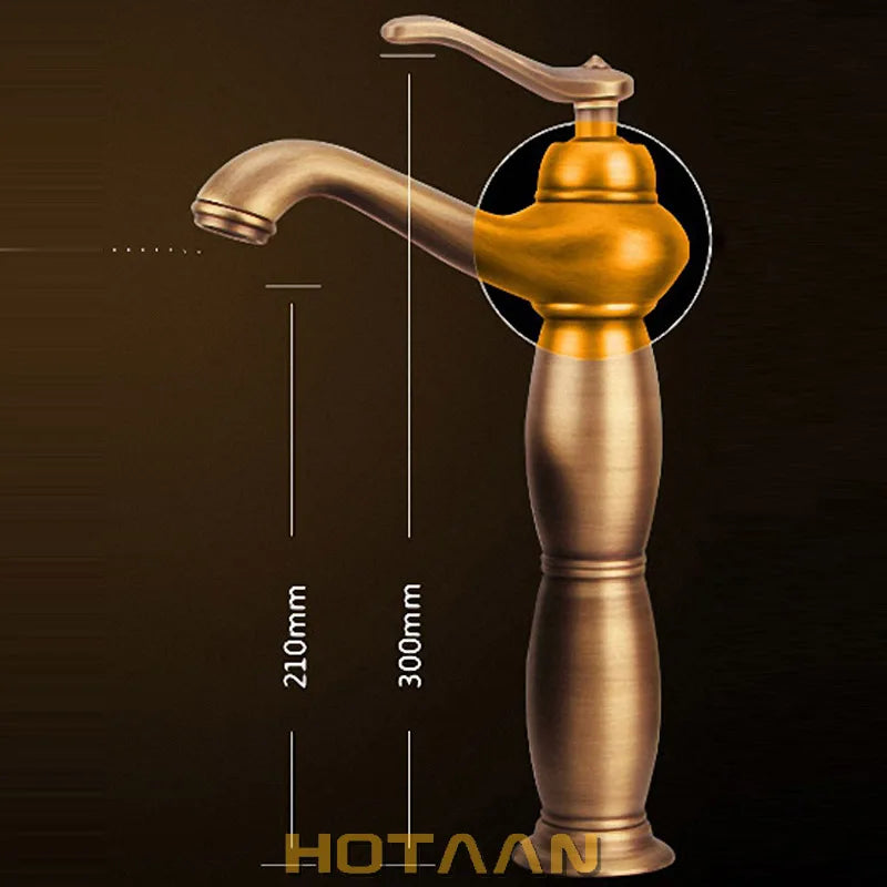 DecorBites™ Antique Bronze Tall Basin Faucet - Luxury Europe Style Solid Copper Mixer