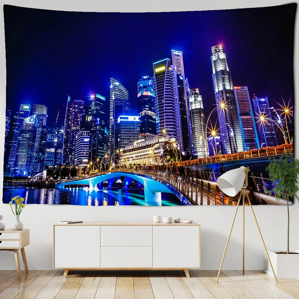 DecorBites™ Boho Chic Night View Tapestry.