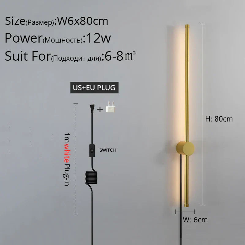 DecorBites™ Black LED Wall Sconce for Living Room Bedroom Lighting