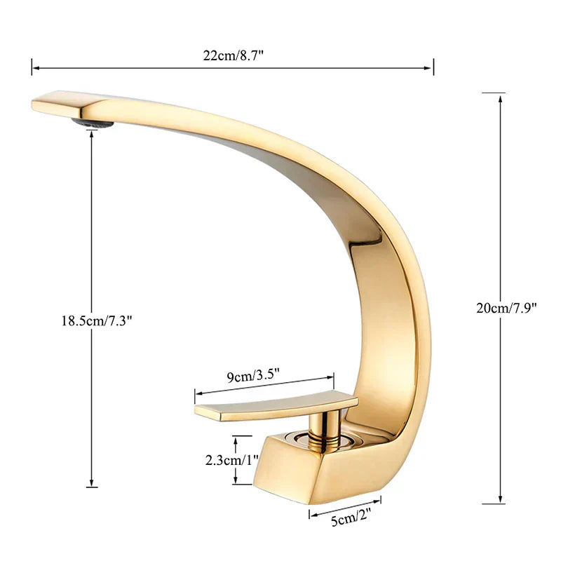 DecorBites™ Brass Faucet Hot Cold Water Mixer Tap for Bathroom Vanity Sink