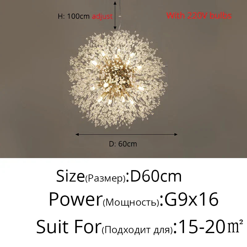 DecorBites™ Gold/Silver LED Crystal Chandelier for Home Living Dining Study Hall Bedroom