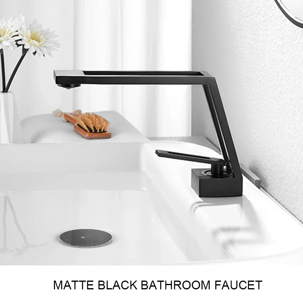 DecorBites™ Brass Basin Sink Faucet Mixer with Single Handle for Bathroom Vanity