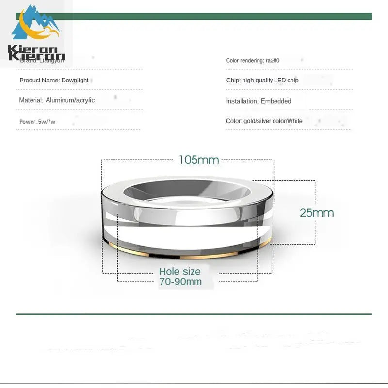 DecorBites™ Crystal LED Ceiling Spotlight for Living Room, Bedroom, Bathroom - Modern Embedded Kitchen Light Fixtures