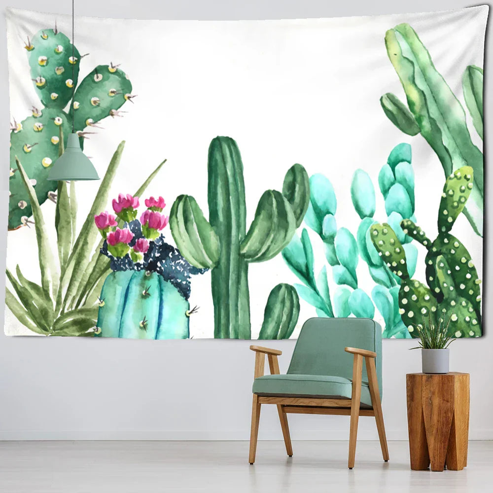 DecorBites™ Cactus Tropical Plant Tapestry Wall Hanging for Children's Room Hippie Cartoon Home Decor