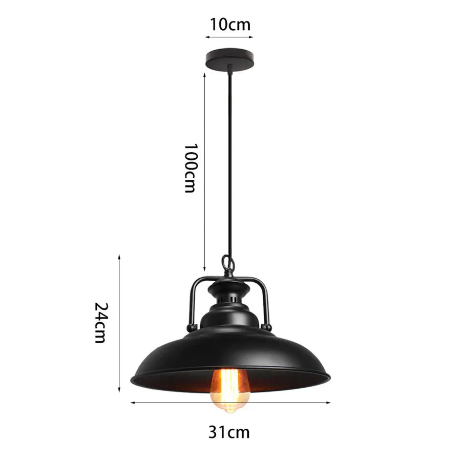 DecorBites™ Iron Dome Industrial Pendant Light for Cafe Bar Home Decor