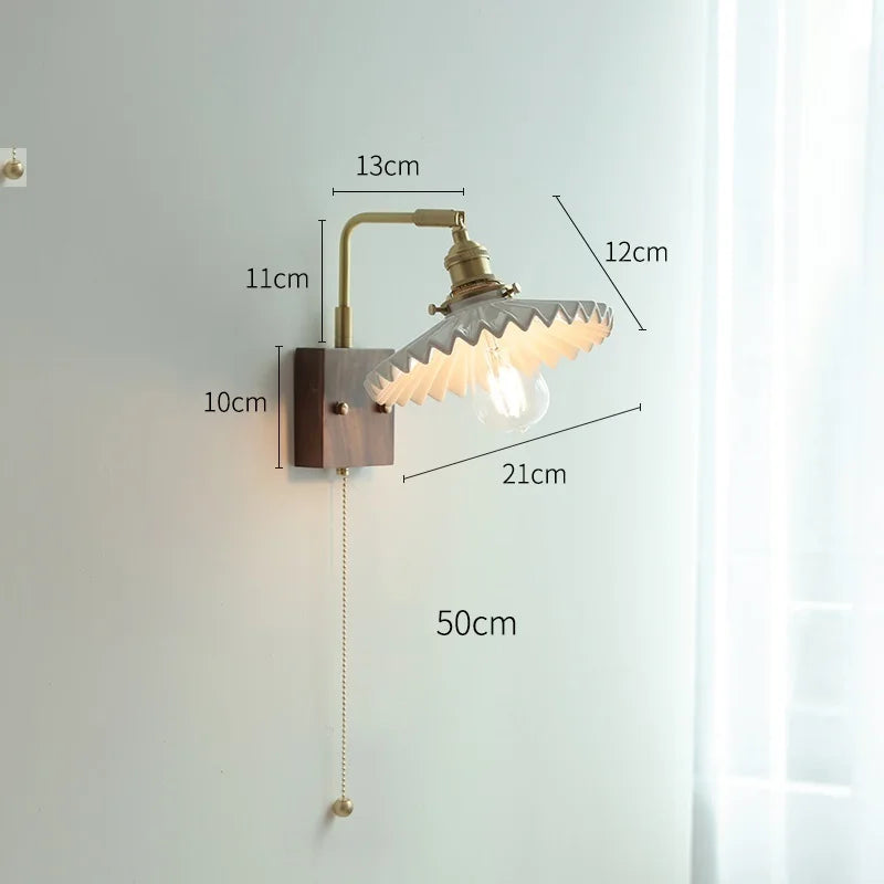 DecorBites™ Ceramic Ball LED Wall Light with Pull Chain Switch for Living Room