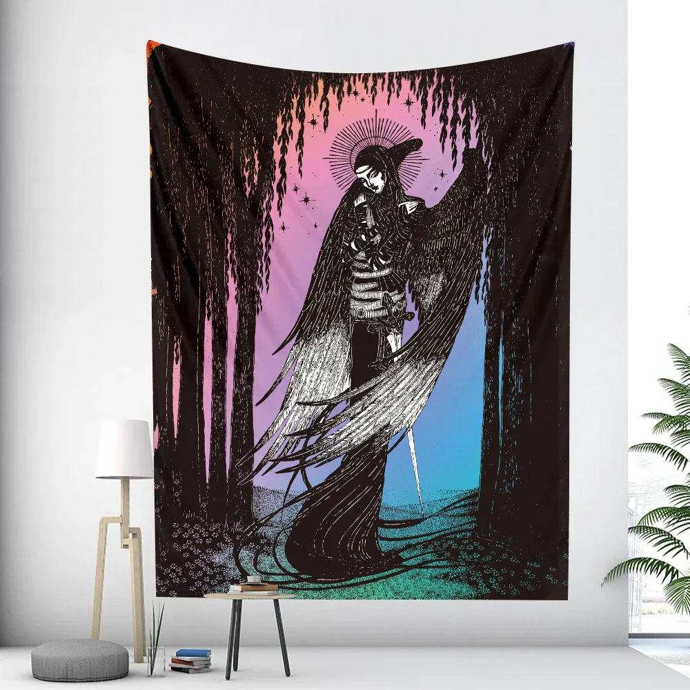 DecorBites™ Boho Girl Tapestry: Hippie Yoga Mat, Sofa Blanket, Home Decor Art