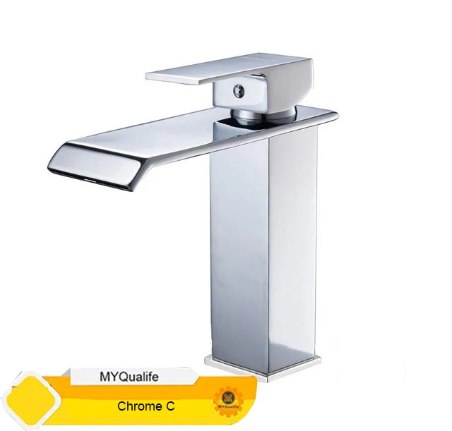 DecorBites™ Black Waterfall Basin Faucet Mixer Tap for Vessel Sinks - Single Hole