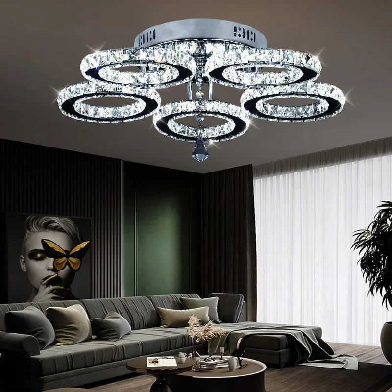 DecorBites™ Crystal Nordic LED Ceiling Chandelier for Modern Indoor Lighting