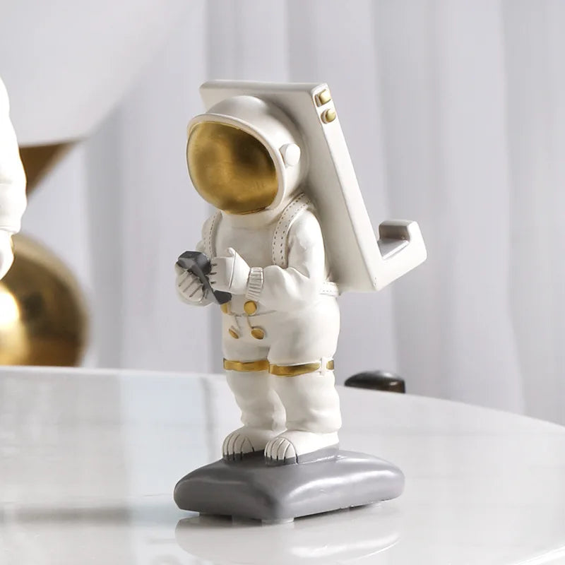 DecorBites™ Astronaut Phone Holder Cosmonaut Statue Space Man Sculpture Decor Figurine