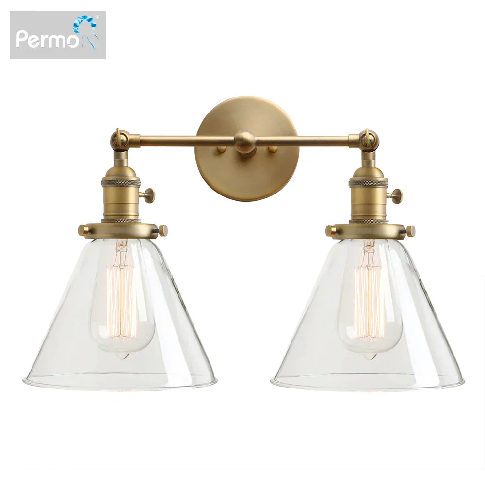 DecorBites™ Funnel Glass Wall Sconce Light Fixture for Bedroom and Loft Decor