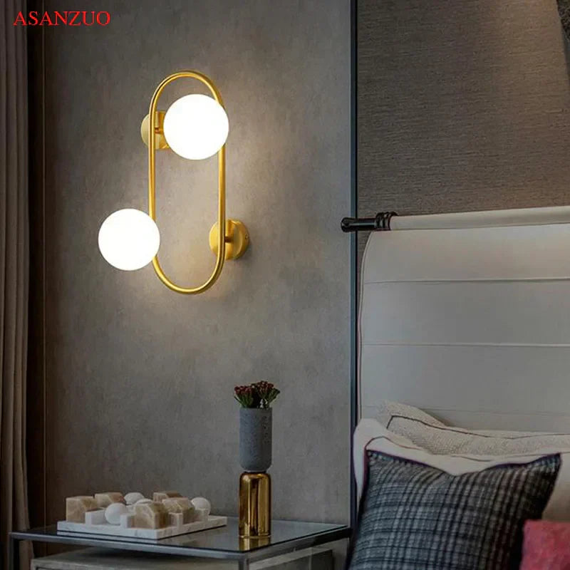 DecorBites™ Brass LED Wall Sconce Lamp for Bedroom, Living Room, Hotel - Modern Decorative Lighting