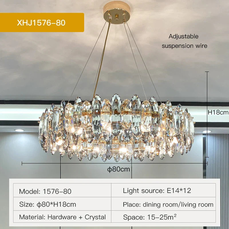 DecorBites™ Crystal Chandelier: Elegant Nordic Design for Living, Dining, Bedroom