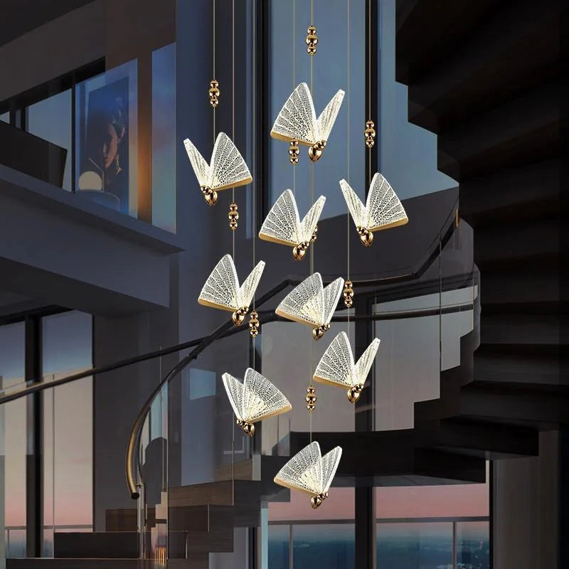 DecorBites™ Butterfly Pendant Lamps: Modern Luxury Staircase Bedroom Decor Fixtures